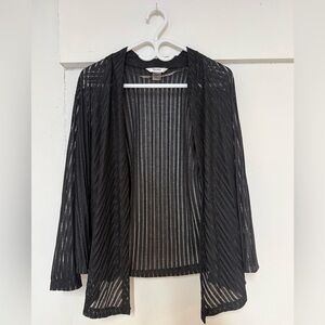 TanJay Striped Sheer Cardigan